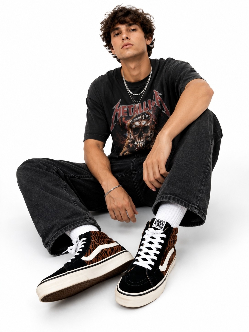 Vans SK8-Hi Tiger Stripe Suede High Top Sneakers Women's 7.5 Men's 6 Streetwear